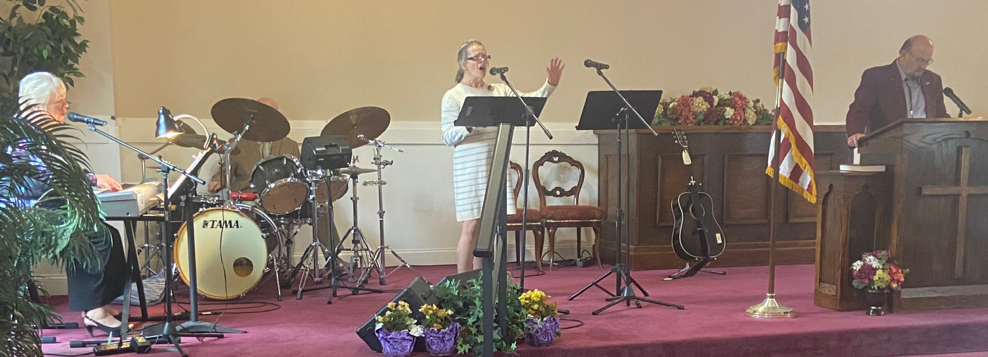 Still Water Christian Fellowship praise team singing on Memorial Day